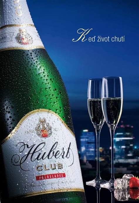 Fľaše šumivého vína Hubert