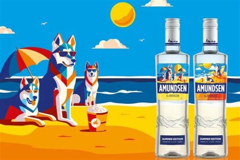 Fľaša vodky Amundsen v zasneženej krajine