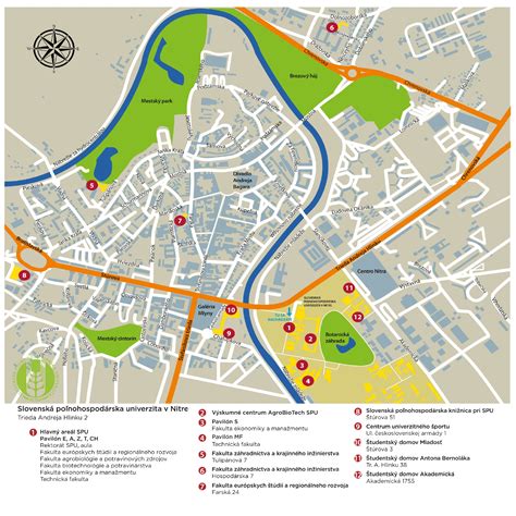 Mapa kampusu SPU v Nitre s vyznačeným Ústavom záhradníctva