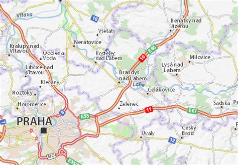 Mapa Brandýs nad Labem