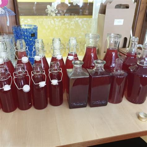 Fľaša domáceho ríbezľového sirupu