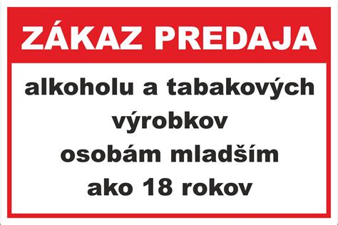 Značka zákazu predaja alkoholu osobám mladším ako 18 rokov