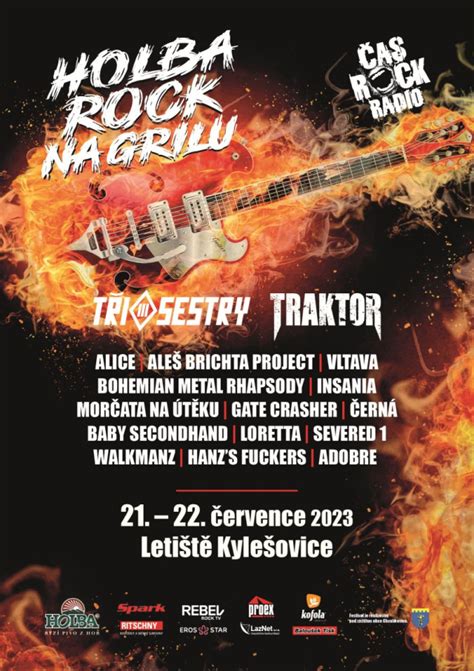 Ilustrace rockového festivalu s velkým pódiem