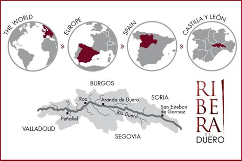 mapa regiónu Ribera del Duero