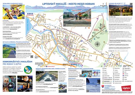 Mapa Liptovského Mikuláša s vyznačenými kultúrnymi bodmi
