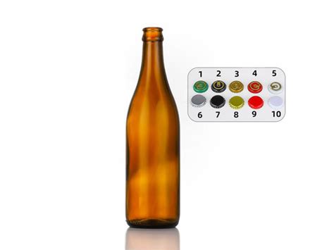 Rôzne farebné varianty sklenených pivových fliaš