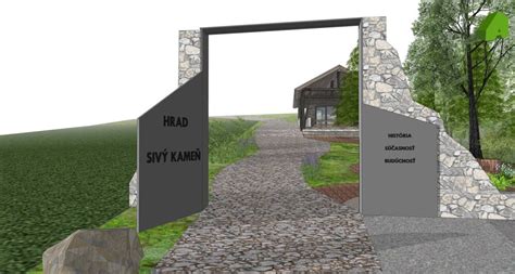 Vizualizácia vstupnej brány s osvetlením