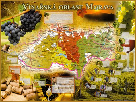 Mapa vinárskych podoblastí Južnej Moravy