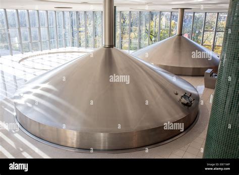Modern brewhouse at Pilsner Urquell Brewery