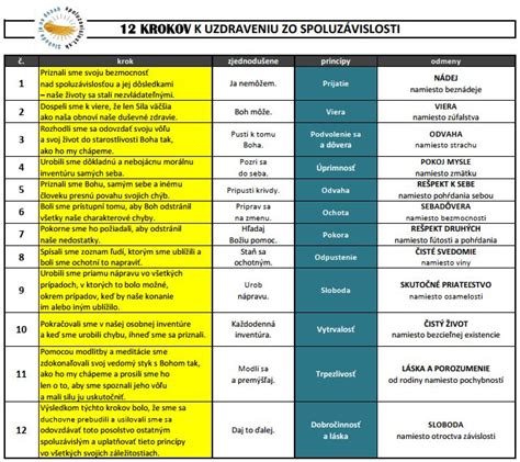 Infografika: Princíp 12 krokov Anonymných alkoholikov