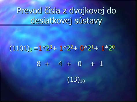 Prevod čísla z desiatkovej do dvojkovej sústavy
