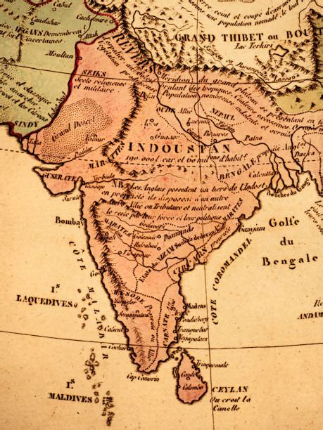Stará mapa Indie s vyznačenými obchodnými cestami