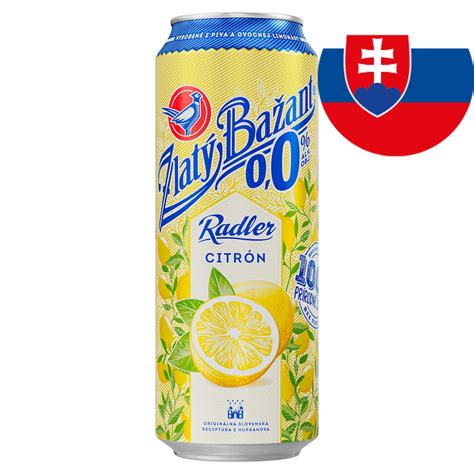 Ilustrácia plechovky piva Zlatý Bažant Radler Citrón 0,0 %