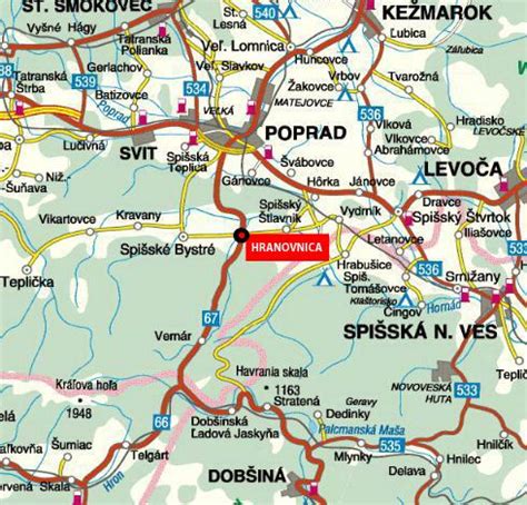 Mapa Velkých Popovic a okolia