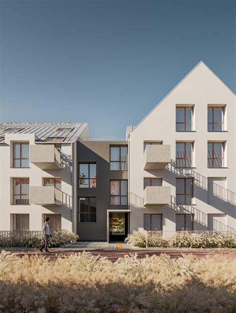 Vizualizácia moderného bytového komplexu Stein