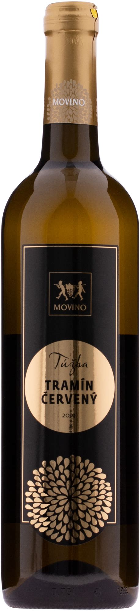 Pohár vína Movino Tramín červený so zlatistou farbou
