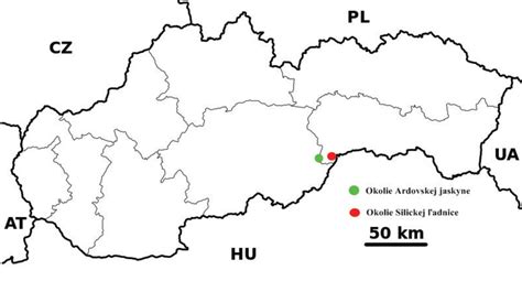 Mapa okolia Veľkého Šariša s vyznačením Prešova