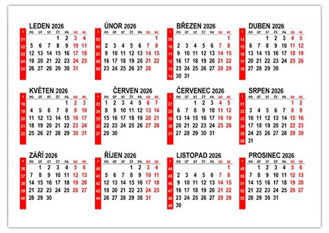 Kalendár s vyznačenými dátumami akcií