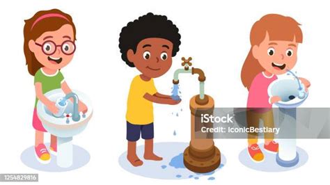 Obrázok detí pijúcich čistú vodu z fontány