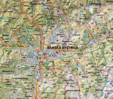 Mapa Banskej Bystrice s vyznačeným vrhom Urpín