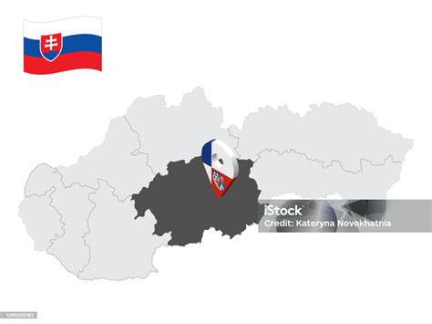 Mapa Slovenska s vyznačenou polohou Banskej Bystrice