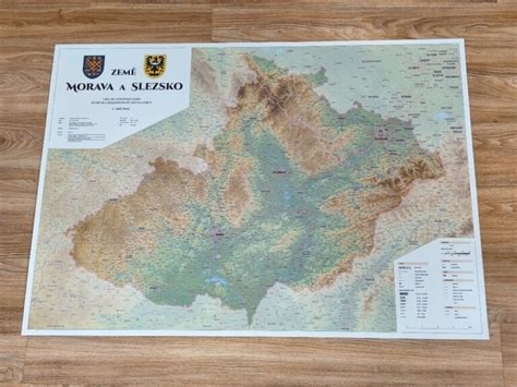 Mapa Moravy s vyznačeným mestom Černá Hora