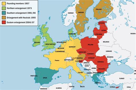 Mapa Európskej únie s vyznačením colných zón