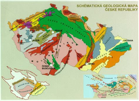 Mapa geologického zloženia regiónu
