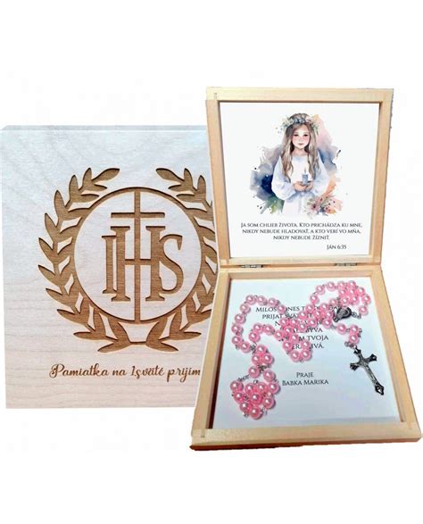 etiketa detského šampusu s náboženským motívom pre prvé sväté prijímanie