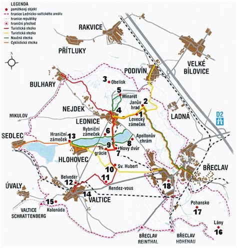 Mapa Lednicko-valtického areálu