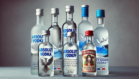 Fľaše rôznych značiek vodky