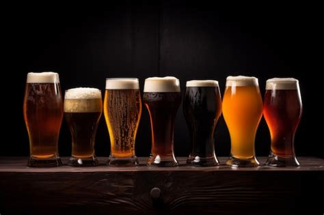 Ilustrácia rôznych štýlov piva ako IPA, Stout, Lager