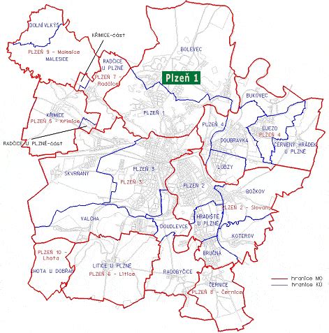 Mapa mesta Plzeň