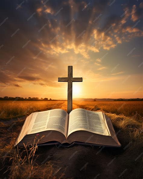 Open Bible with cross