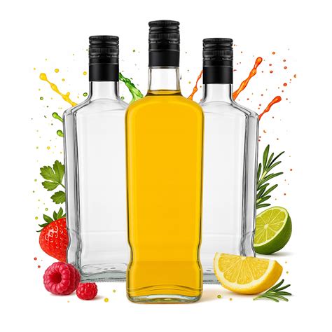 Fľaše s whisky rôznych farieb