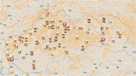 Mapa slovenských pivovarov