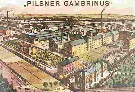 Historická fotografia pivovaru Gambrinus v Plzni
