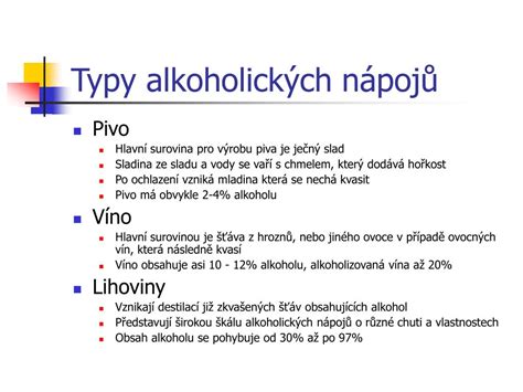 Infografika znázorňujúca rôzne typy alkoholických nápojov s označením štandardnej veľkosti jedného nápoja