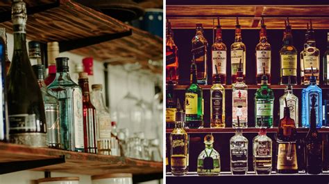 Rôzne druhy veľkých fliaš alkoholu vedľa seba