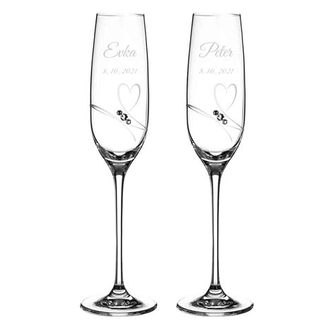 Poháre na šampanské s personalizovaným písmom