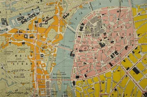 Mapa starého Prešporku s vyznačenými historickými pamiatkami