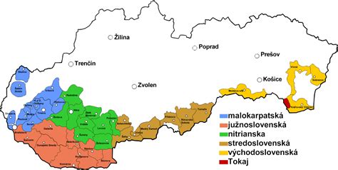 Mapa vinohradníckych oblastí Slovenska