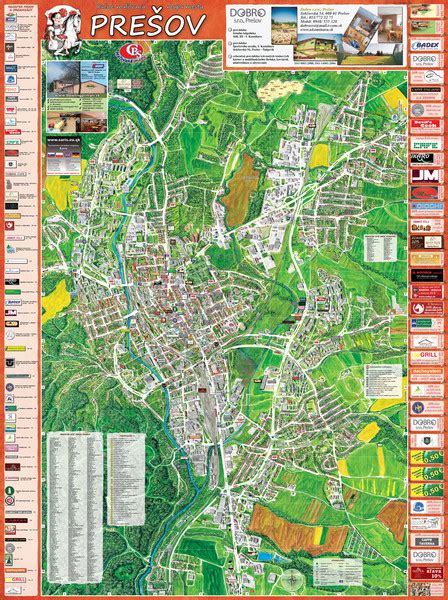 Mapa Prešova s vyznačeným areálom festivalu