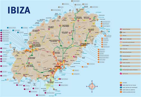 Mapa ostrova Ibiza
