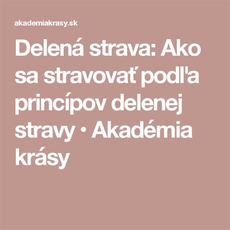 Grafické znázornenie princípov delenej stravy