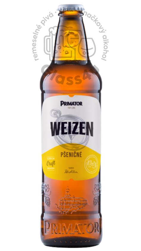 Pohár s pivom Primátor Weizenbier 12°