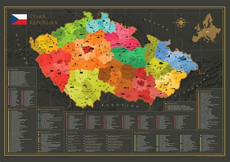 Mapa pivovarníckych regiónov Českej republiky