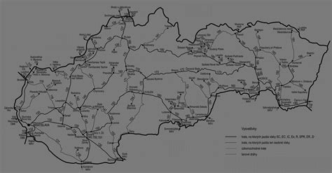 Mapa železničných tratí v regióne