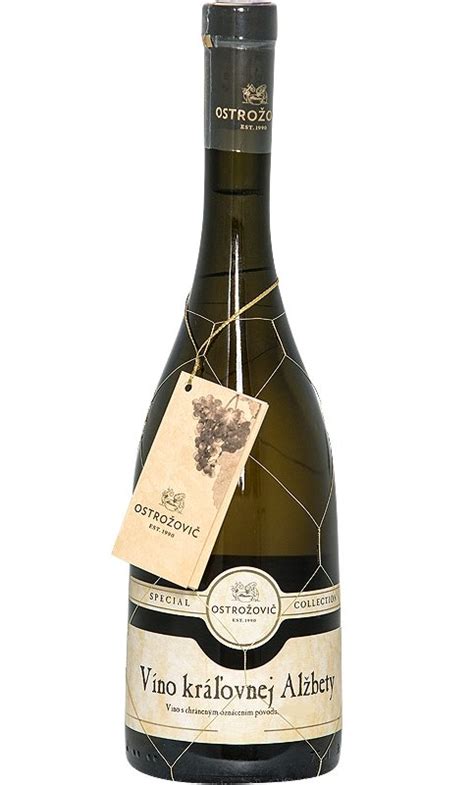 Fľaša vína Svätej Alžbety Ostrožovič