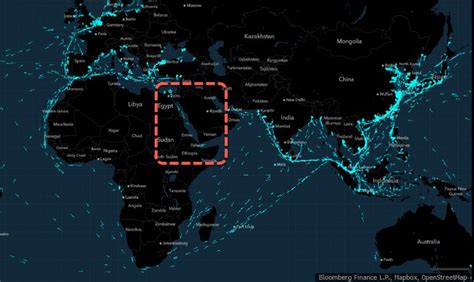 Mapa zobrazujúca globálne prepravné trasy pre kontajnerovú hromadnú prepravu.